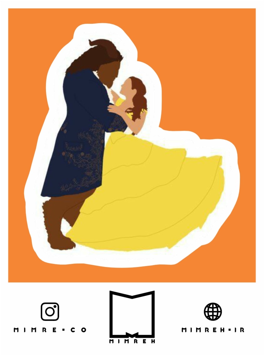 استیکر Beauty and The Beast