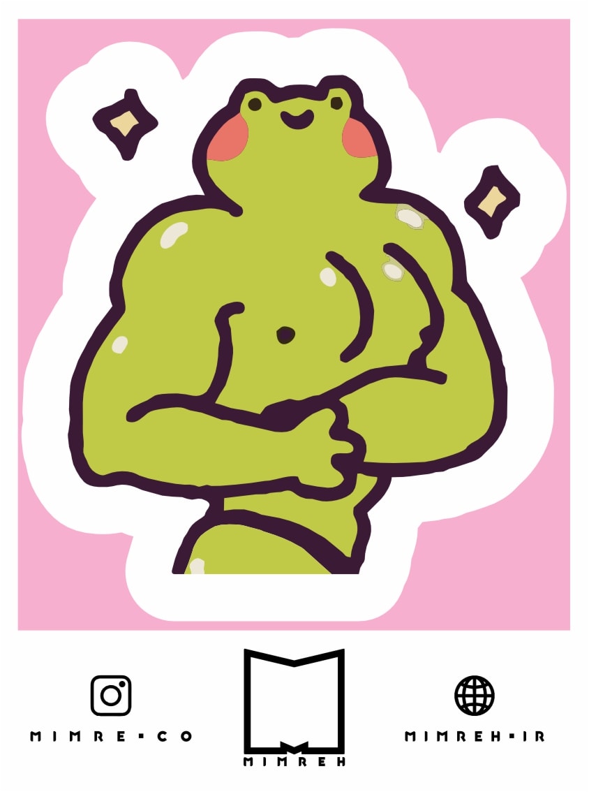 استیکر Body Builder Frog