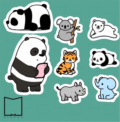 پک استیکر animals2