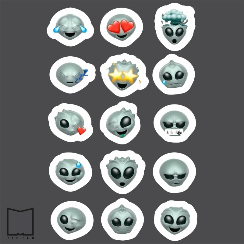 پک استیکر مموجی Alien