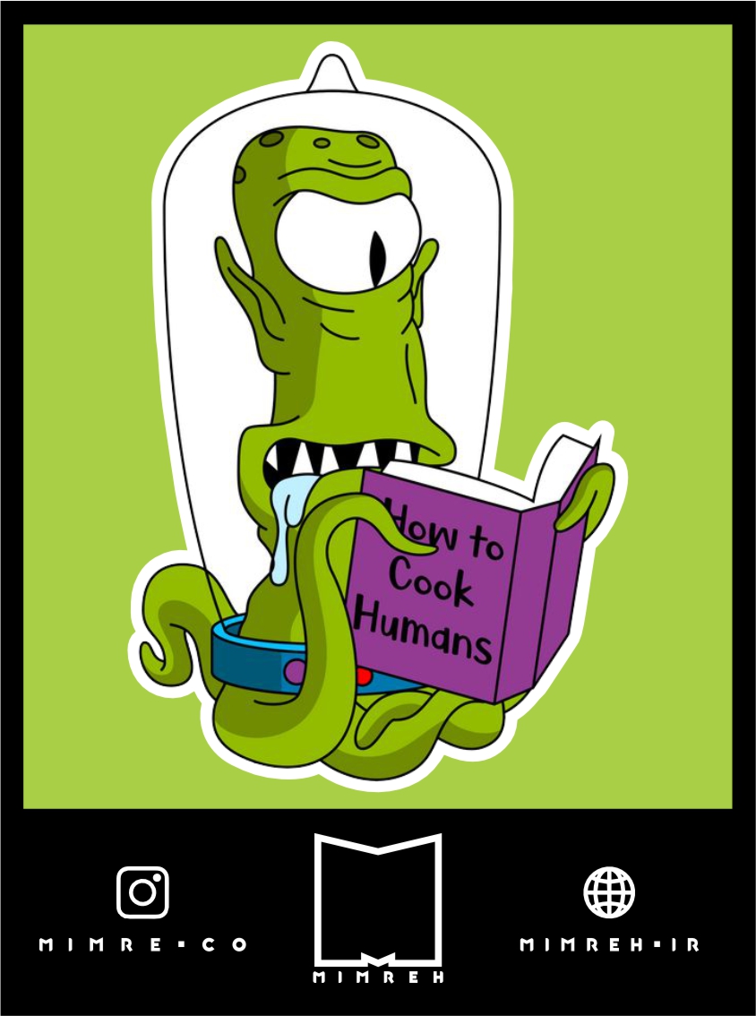 استیکر Alien with Book
