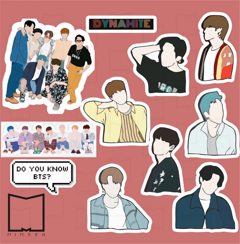پک استیکر bts1 kpop